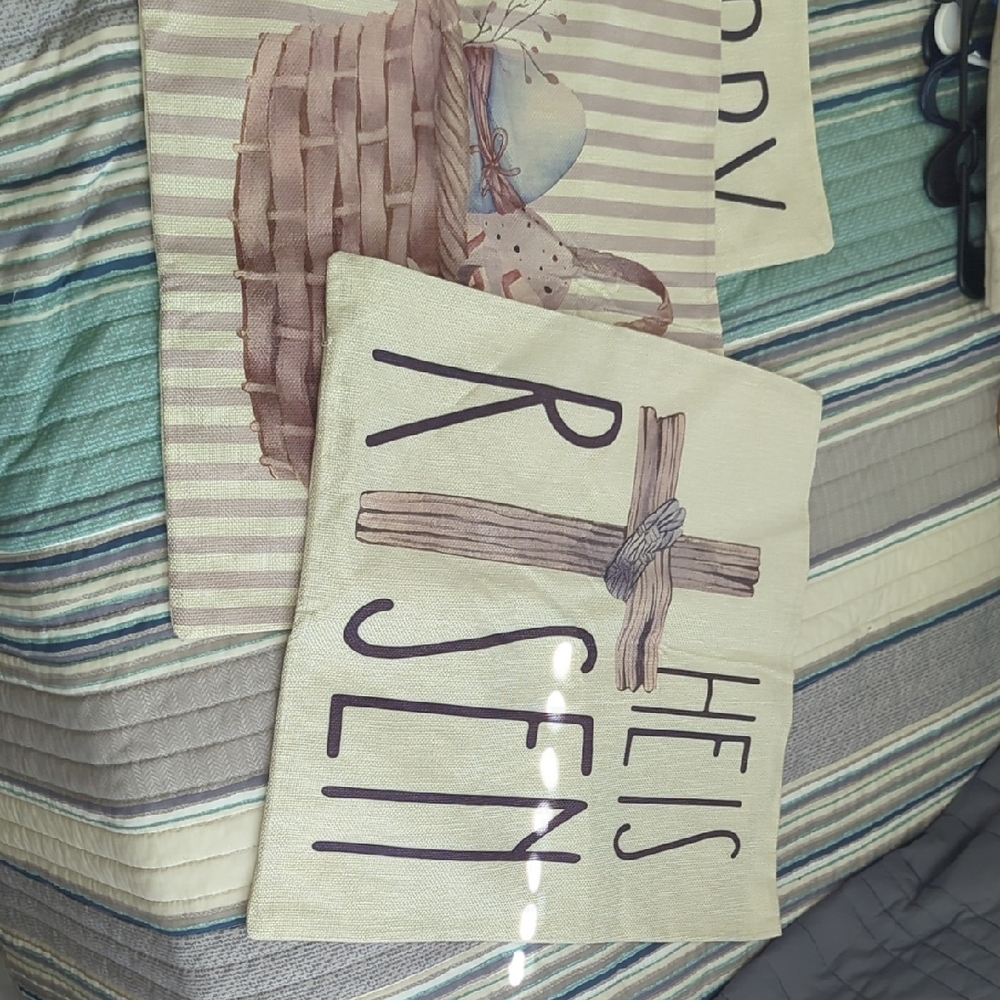 Set Of 4 Easter Themed Pillow Covers